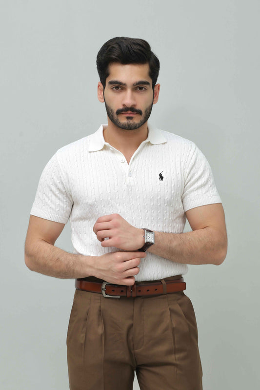 Off-white Cable Knit Polo