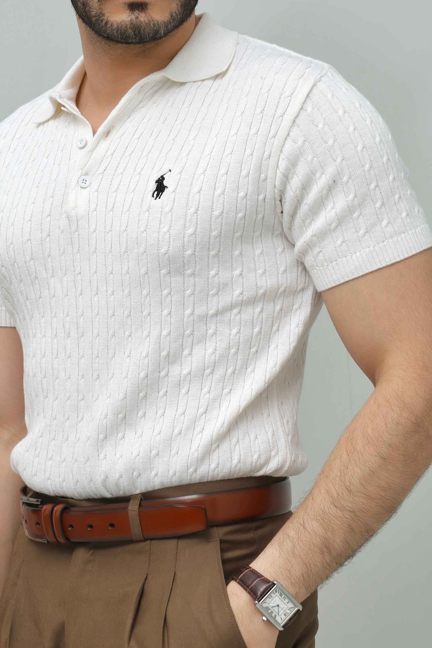 Off-white Cable Knit Polo