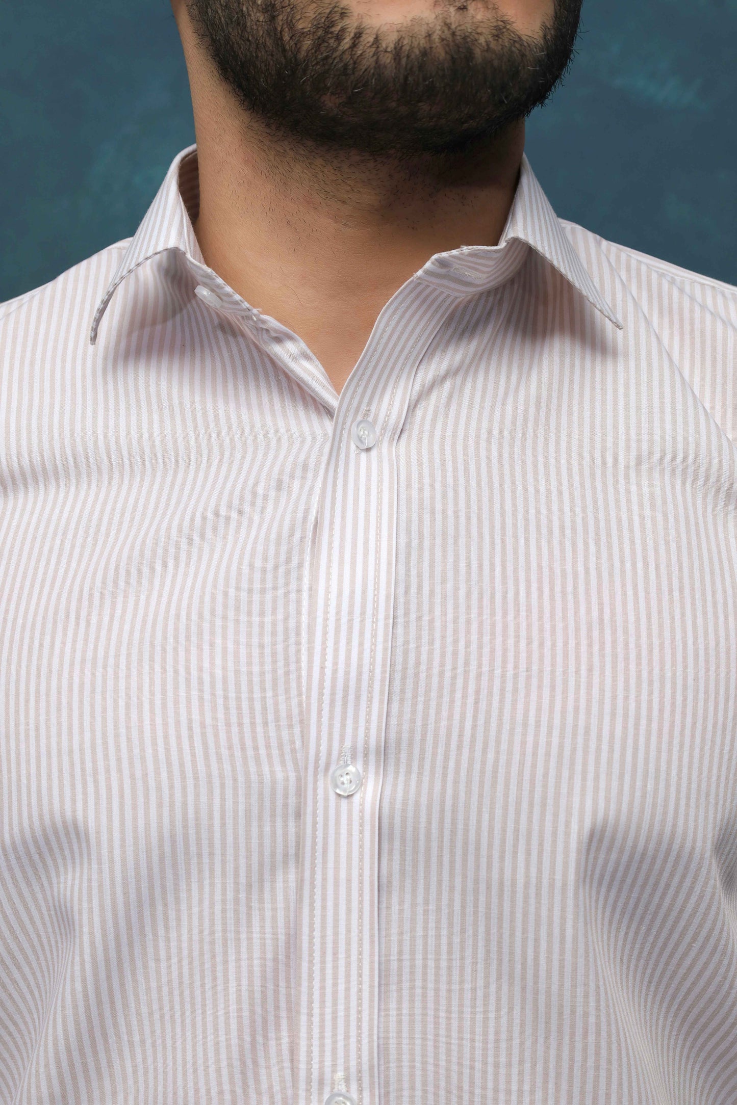 Light Brown Striped Shirt