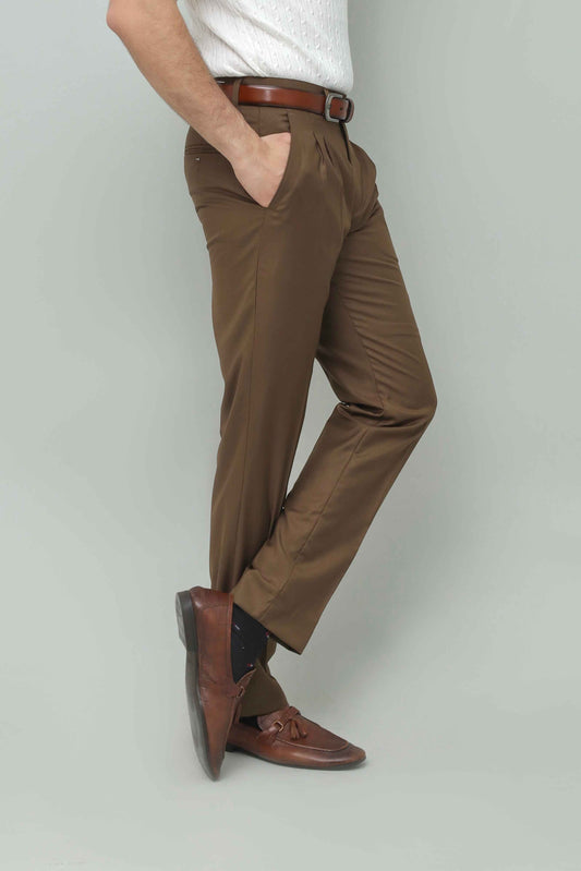 Brown Pleated Pant