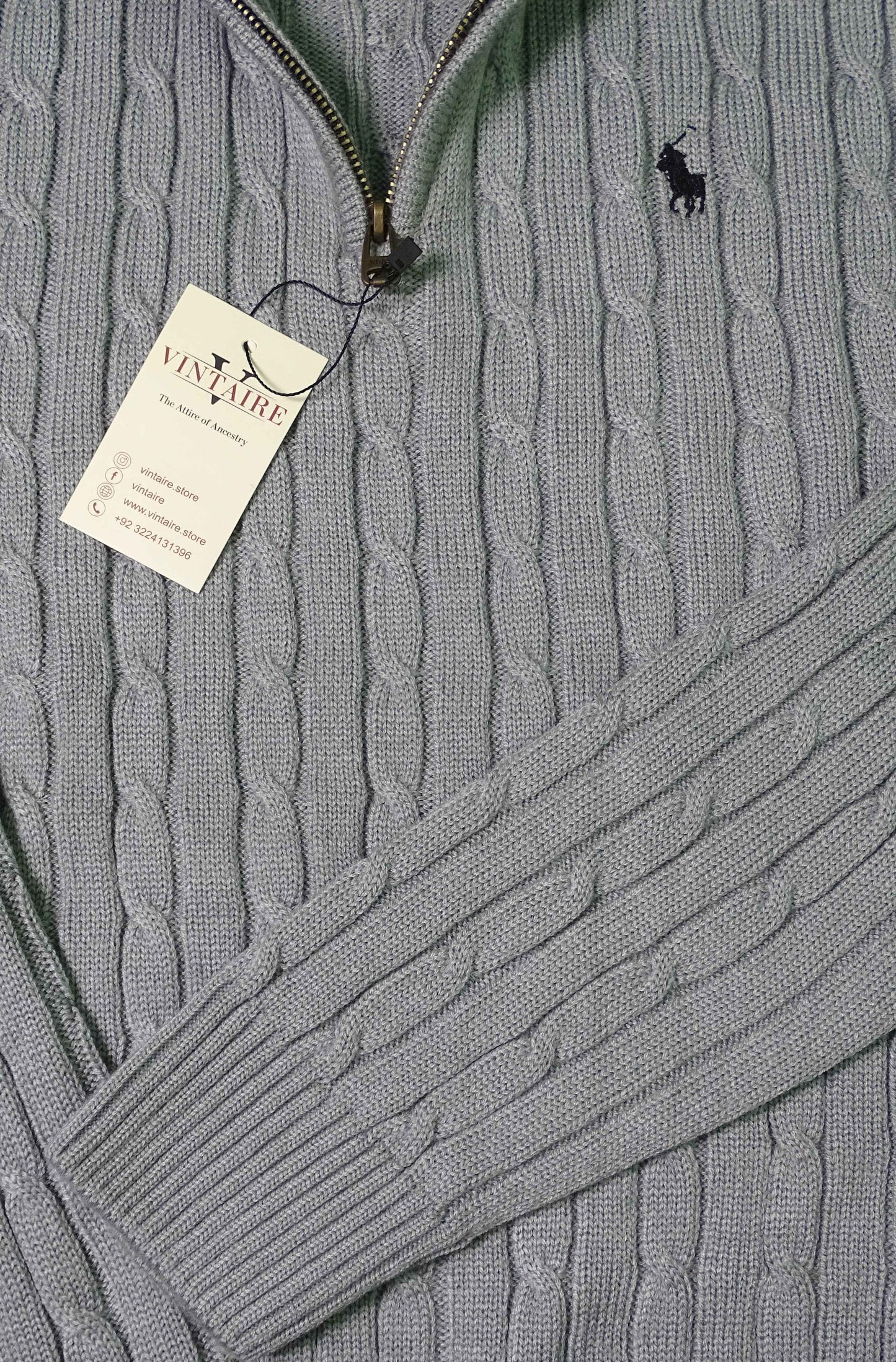 Grey Quarter Zip Sweater