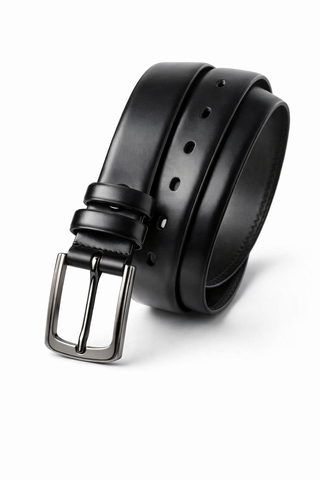 Black Leather Belt - Vintaire