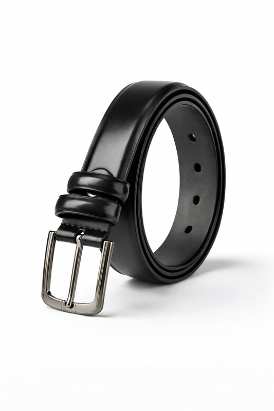 Black Leather Belt - Vintaire
