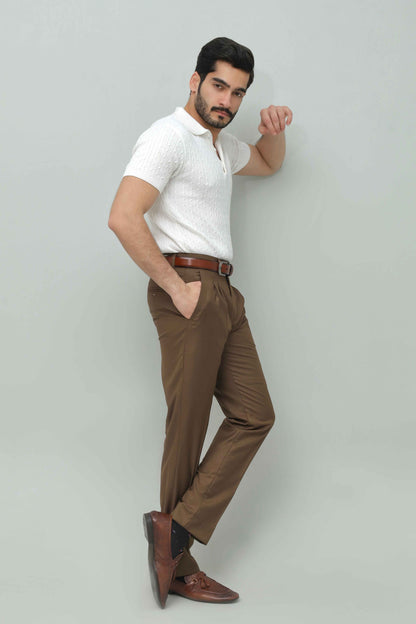 Brown Pleated Pant