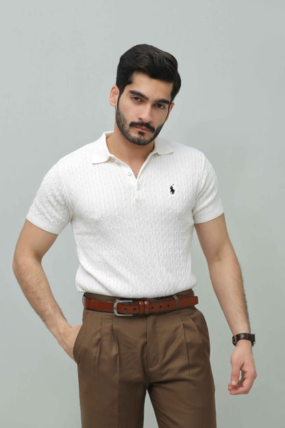 Off-white Cable Knit Polo