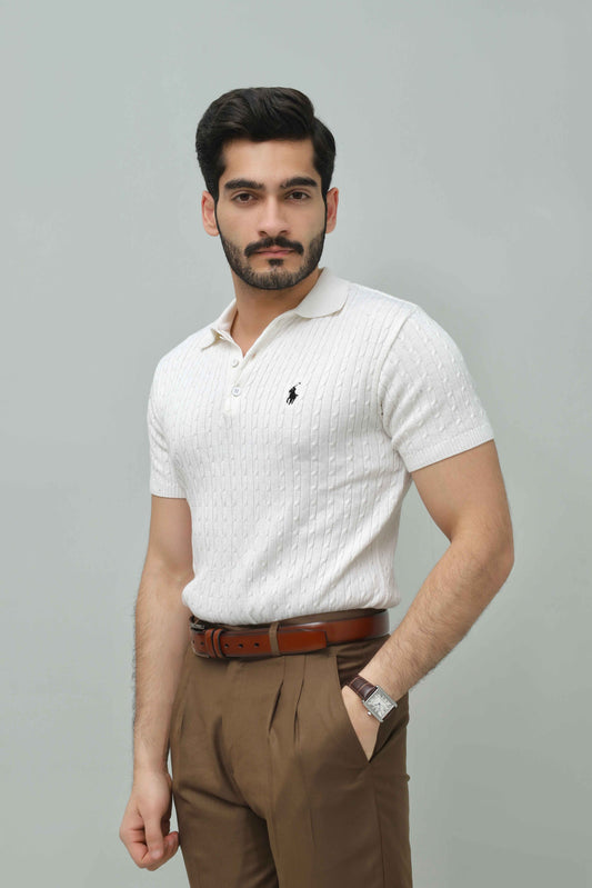Off-white Cable Knit Polo