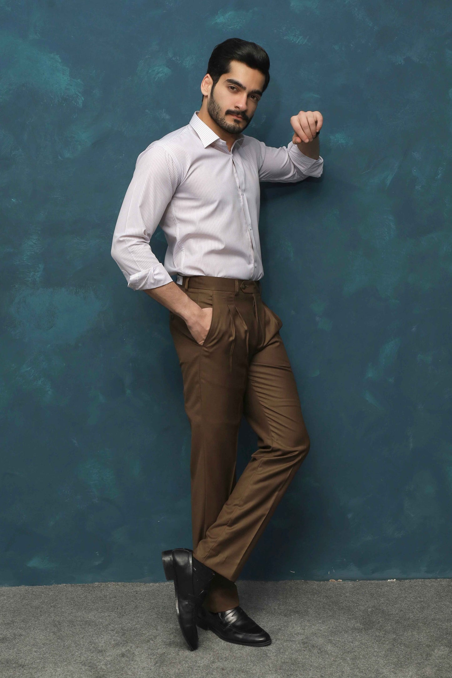 Light Brown Striped Shirt