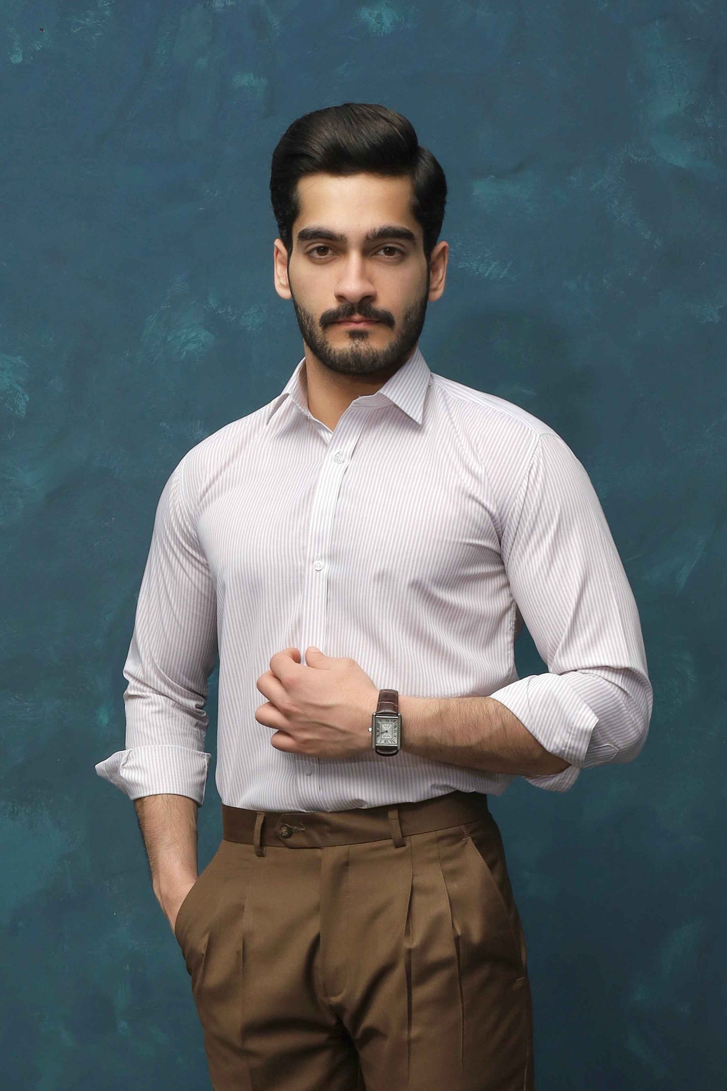 Light Brown Striped Shirt