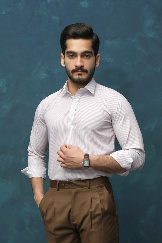 Light Brown Striped Shirt