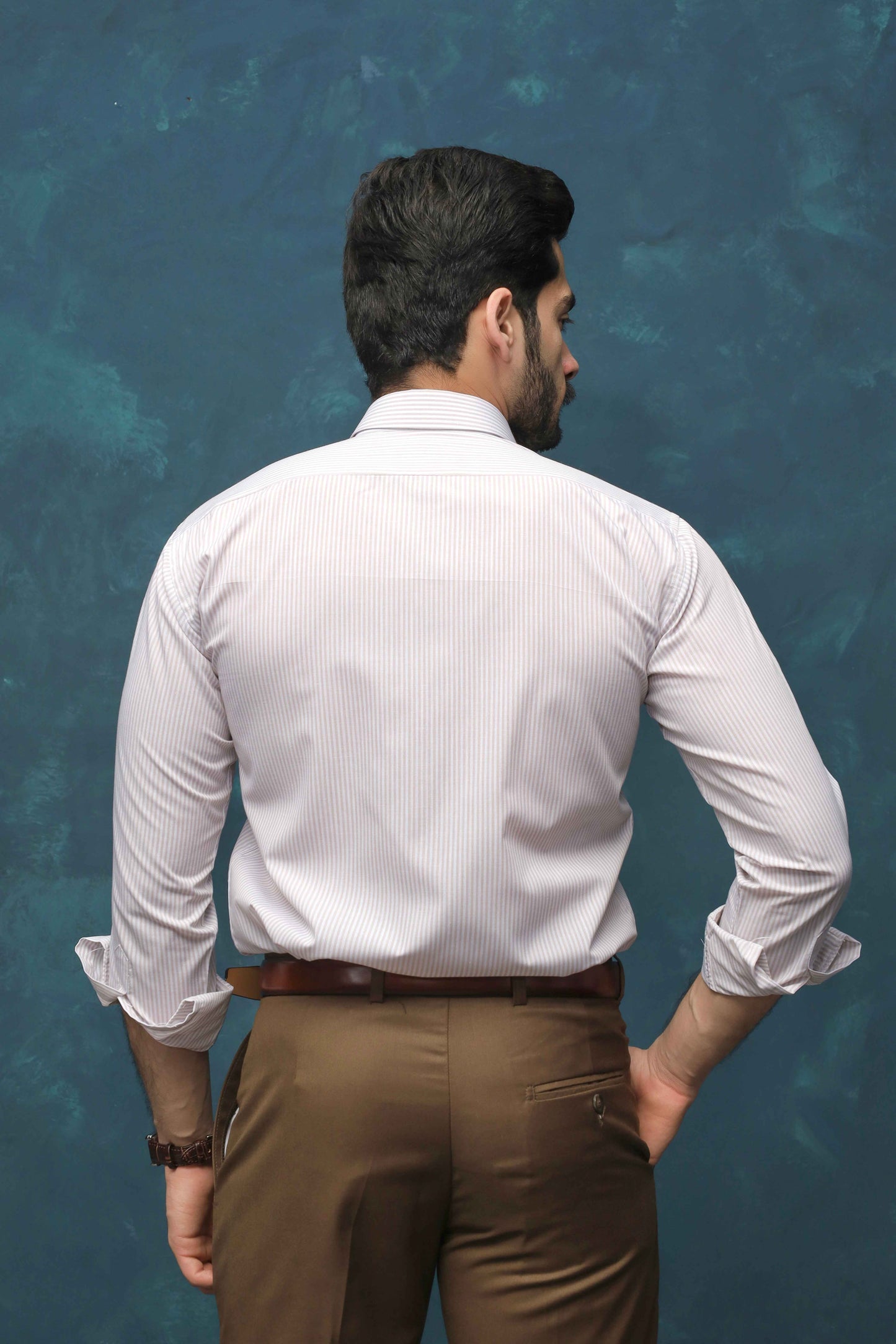 Light Brown Striped Shirt