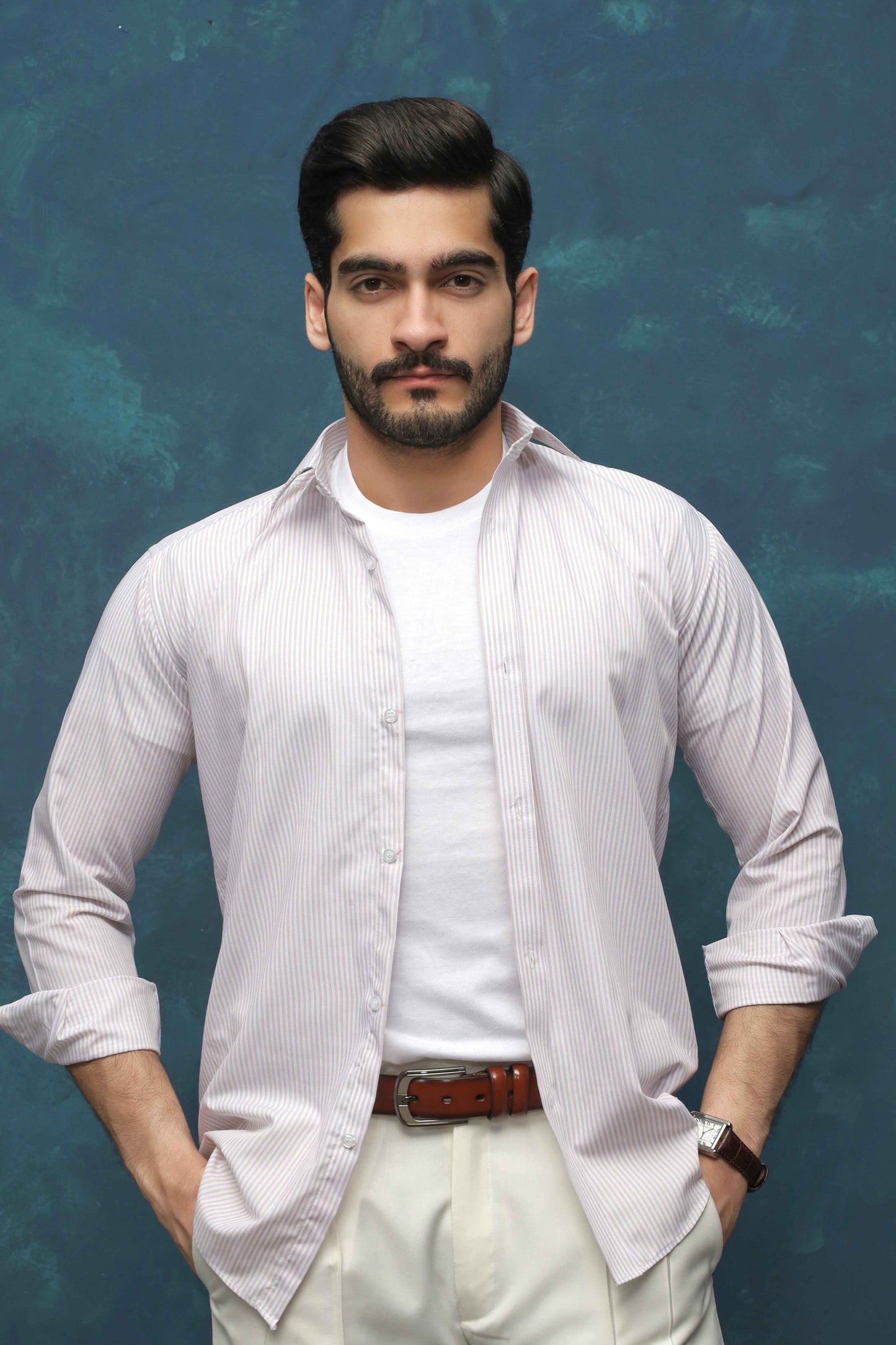 Light Brown Striped Shirt