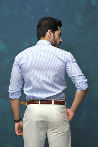 Blue & white Striped Shirt